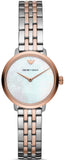 Emporio Armani Modern Slim Analog Mother of Pearl Dial Two Tone Steel Strap Watch For Women - AR11157