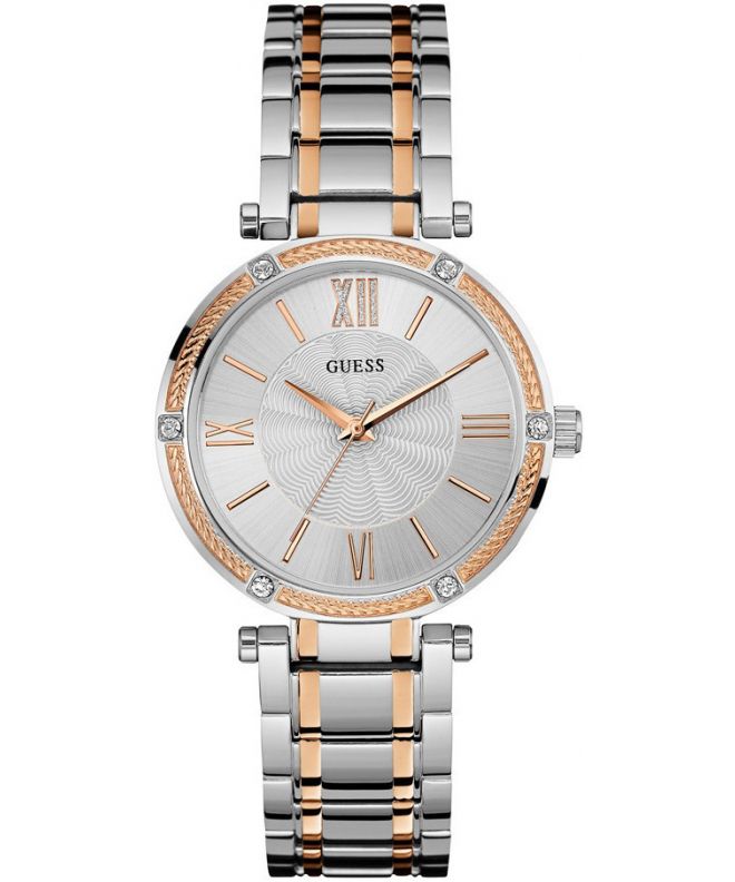 Guess Park Ave Silver Dial Two Tone Steel Strap Watch for Women - W0636L1