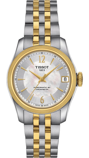 Tissot Ballade Powermatic 80 Mother of Pearl Silver Dial Two Tone Steel Strap Watch For Women - T108.208.22.117.00