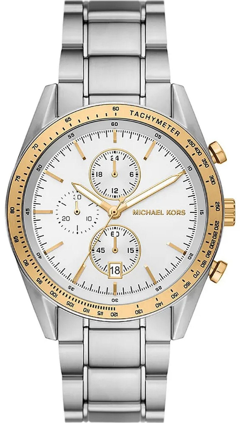 Michael Kors Accelerator Chronograph White Dial Silver Steel  display picture 1