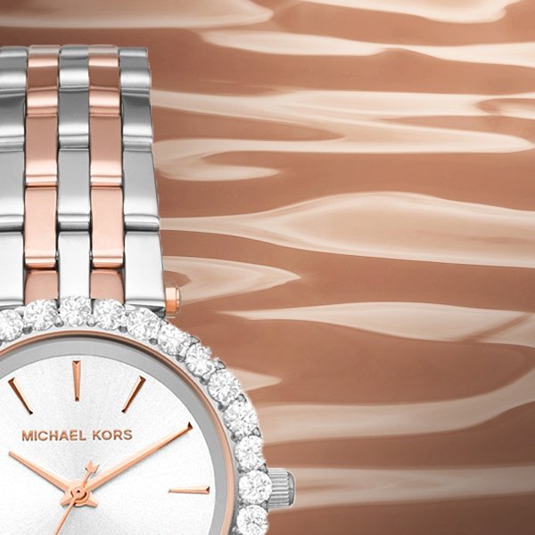 Michael Kors Darci Quartz Silver Dial Two Tone Steel Strap Watch For Women - MK4515