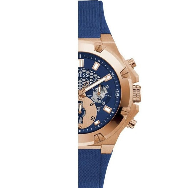 Guess Third Gear Analog Blue Dial Blue Rubber Strap Watch for Men - GW0334G3