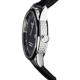 Tissot T Classic Luxury Powermatic 80 Black Dial Black Leather Strap Watch For Men - T086.408.16.051.00