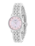 Tissot Carson Premium Lady Mother of Pearl Pink Dial Silver Steel Strap Watch For Women - T122.210.11.159.00