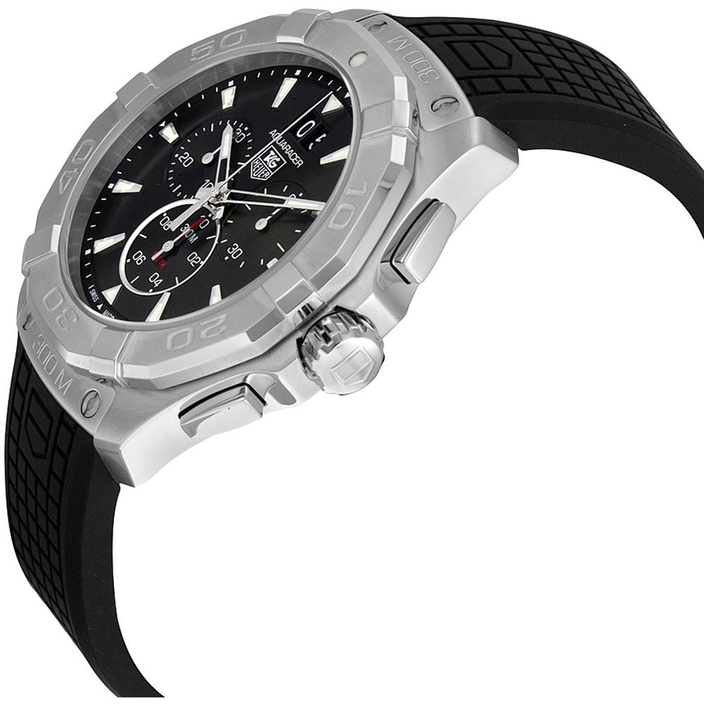 Tag Heuer Aquaracer Chronograph Black Dial Black Rubber Strap Watch for Men - CAY1110.FT6041