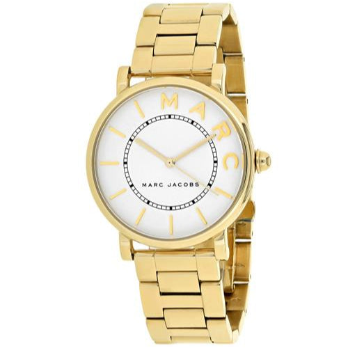 Marc Jacobs Roxy White Dial Gold Steel Strap Watch for Women - MJ3522