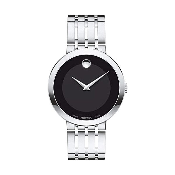 Movado Esperanza 39mm Black Dial Silver Steel Strap Watch For Men - 0607057