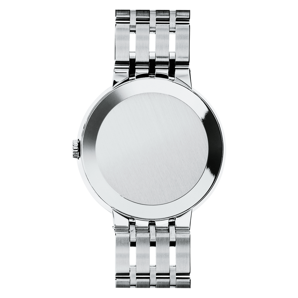 Movado Esperanza 39mm Black Dial Silver Steel Strap Watch For Men - 0607057