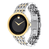 Movado Museum Esperanza Black Dial Two Tone Steel Strap Watch For Men - 0607058