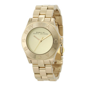 Marc Jacobs Blade Gold Dial Gold Steel Strap Watch for Women - MBM3126
