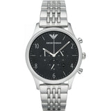 Emporio Armani Beta Chronograph Black Dial Steel Strap Watch For Men - AR1863