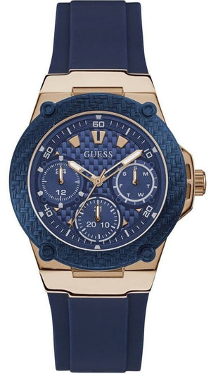 Guess Zena Blue Dial Blue Silicone Strap Watch For Women - W1049L2