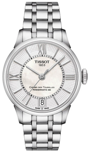 Tissot Chemin Des Tourelles Powermatic 80 Lady Silver Dial Silver Steel Strap Watch For Women - T099.207.11.118.00