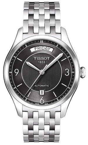 Tissot T Classic T One Automatic Black Dial Silver Steel Strap Watch For Men - T038.430.11.057.00