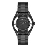 Marc Jacobs Tether Transparent Black Dial Black Steel Strap Watch for Women - MBM3415