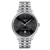Tissot T Classic Carson Premium Powermatic 80 Black Dial Silver Steel Strap Watch For Men - T122.407.11.051.00