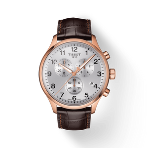 Tissot Chrono XL Classic Silver Dial Brown Leather Strap Watch For Men - T116.617.36.037.00