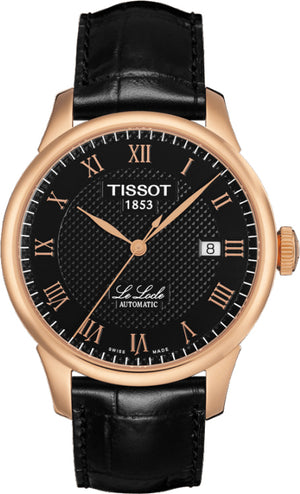 Tissot T Classic Le Locle Automatic Black Dial Black Leather Strap Watch For Men - T41.5.423.53