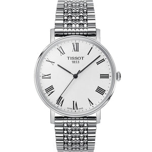 Tissot T Classic Everytime White Dial Silver Mesh Bracelet Watch For Men - T109.410.11.033.00