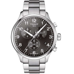 Tissot T Classic Chrono XL Black Dial Silver Steel Strap Watch For Men - T116.617.11.057.01