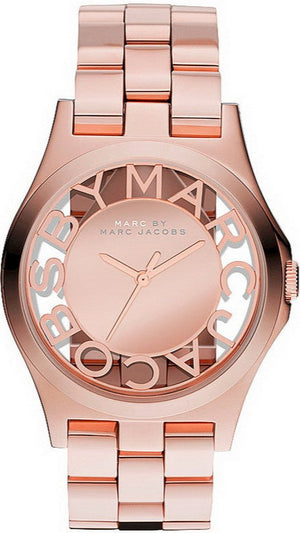 Marc Jacobs Henry Rose Gold Dial Rose Gold Steel Strap Watch for Women - MBM3207