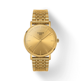 Tissot T Classic Everytime Medium Gold Dial Gold Mesh Bracelet Watch For Men - T109.410.33.021.00
