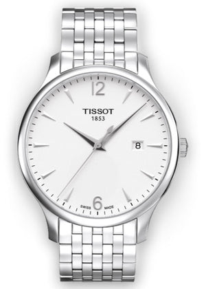 Tissot T Classic Tradition White Dial Silver Steel Strap Watch For Men - T063.610.11.037.00