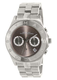 Marc Jacobs Blade Chronograph Brown Dial Silver Steel Strap Watch for Women - MBM8636