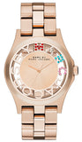 Marc Jacobs Henry Skeleton Rose Gold Dial Rose Gold Steel Strap Watch for Women - MBM3264