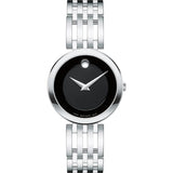 Movado Esperanza 28mm Black Dial Silver Steel Strap Watch For Women - 0607051