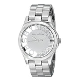 Marc Jacobs Henry Transparent Silver Dial Silver Steel Strap Watch for Women - MBM3205