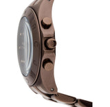 Marc Jacobs Blade Chronograph Brown Dial Brown Steel Strap Watch for Women - MBM3121