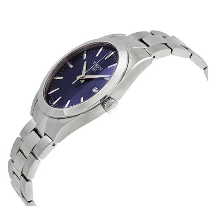 Tissot Gentleman Blue Dial Silver Steel Strap Watch For Men - T127.410.11.041.00