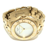 Marc Jacobs Blade White Dial Gold Steel Strap Watch for Women - MBM3050