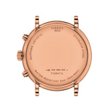 Tissot Carson Premium Chronograph White Dial Brown Leather Strap Watch For Men - T122.417.36.011.00