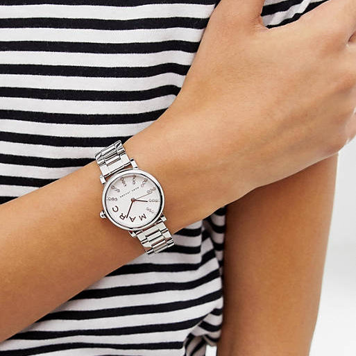 Marc Jacobs Roxy White Dial Silver Steel Strap Watch for Women - MJ3568