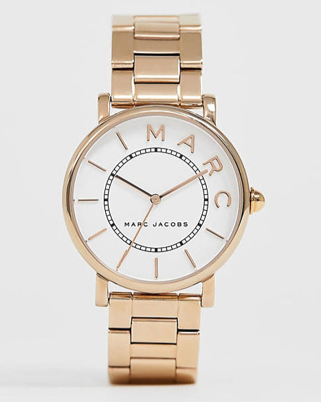Marc Jacobs Roxy White Dial Rose Gold Steel Strap Watch for Women - MJ3523