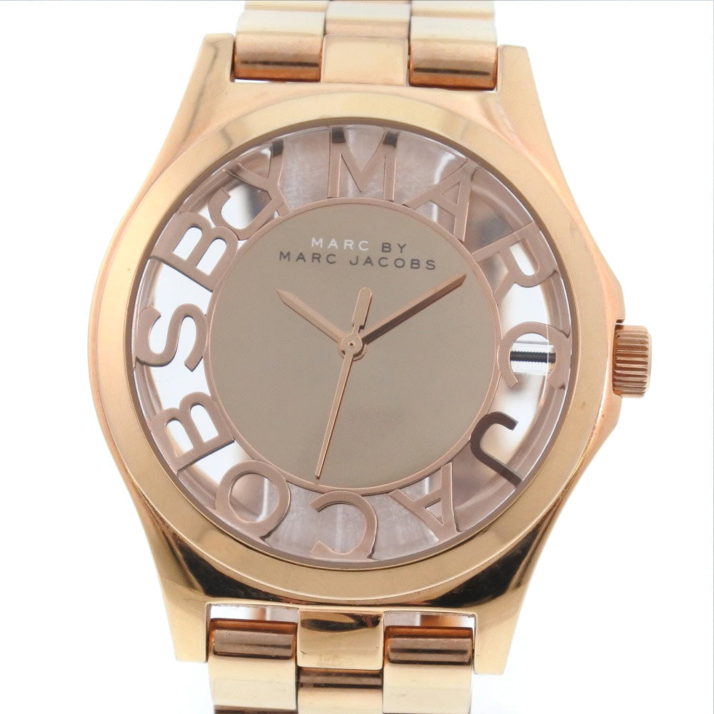 Marc Jacobs Henry Rose Gold Dial Rose Gold Steel Strap Watch for Women - MBM3207
