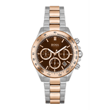 Hugo Boss Novia Brown Dial Two Tone Steel Strap Watch for Women - 1502617