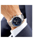 Hugo Boss Talent Blue Dial Silver Steel Strap Watch for Men - 1513582