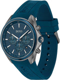 Hugo Boss Distinct Blue Dial Blue Rubber Strap Watch for Men - 1513856