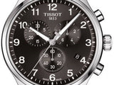 Tissot T Classic Chrono XL Black Dial Silver Steel Strap Watch For Men - T116.617.11.057.01