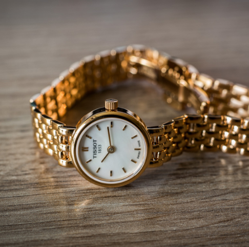 Tissot T Lady Lovely Mother of Pearl Dial Rose Gold Steel Strap Watch For Women - T058.009.33.111.00