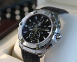 Tag Heuer Aquaracer Quartz Chronograph Black Dial Black Rubber Strap Watch for Men - CAY1110.FT6041