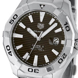 Tag Heuer Aquaracer Calibre 5 Automatic Sunray Brown Dial Silver Steel Strap Watch for Men - WAY2018.BA0927