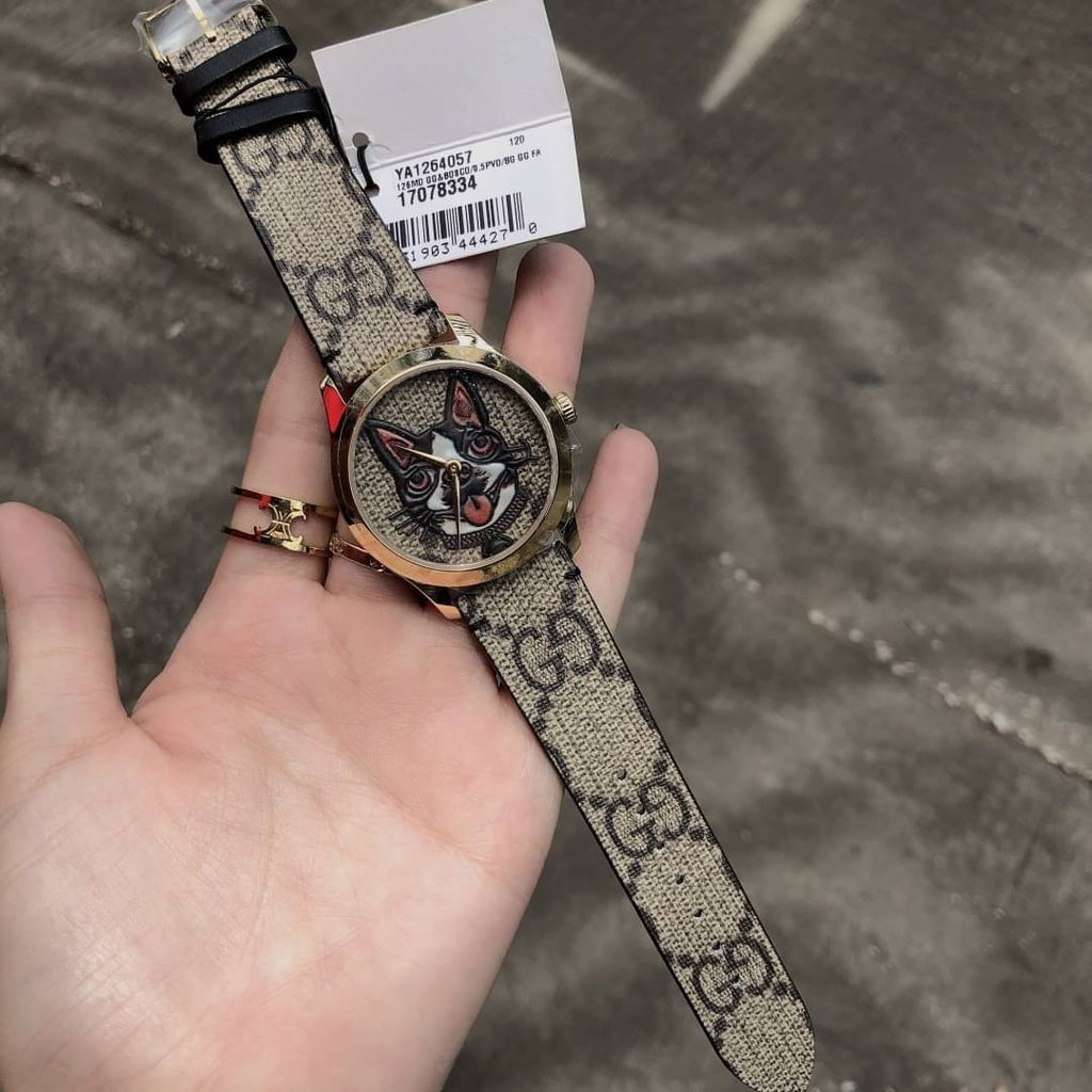 Gucci G-Timeless Brown Dial Brown Leather Strap Unisex Watch - YA1264057