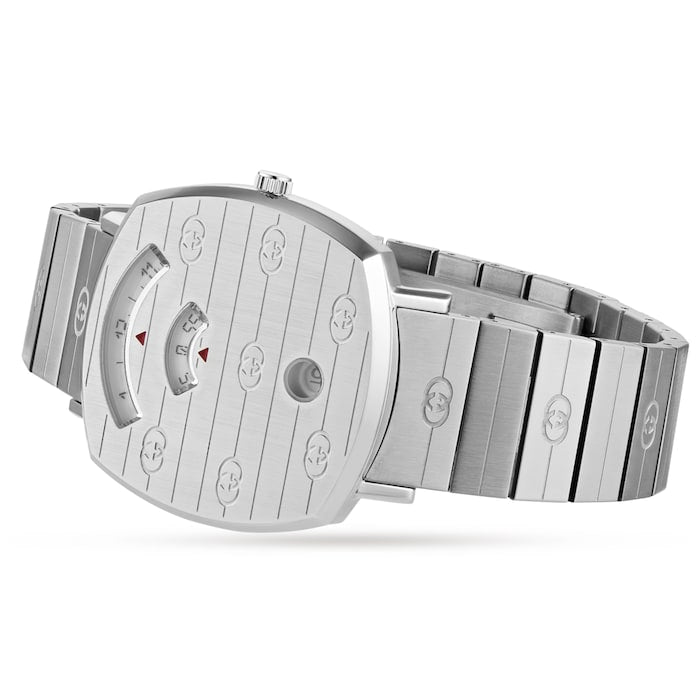 Gucci Grip Quartz Silver Dial Silver Steel Strap Watch For Women - YA157401