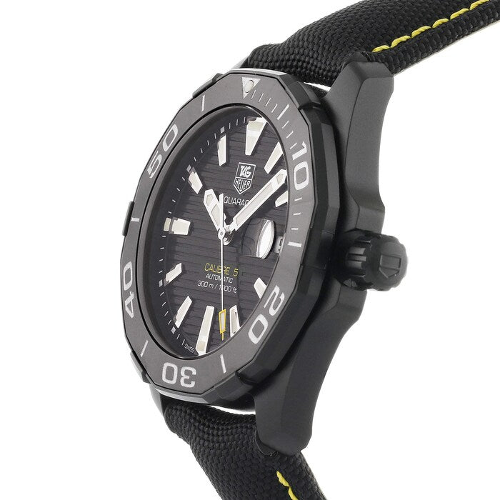 Tag Heuer Aquaracer Calibre 5 Automatic Black Dial Black Nylon Strap Watch for Men - WAY218A.FC6362