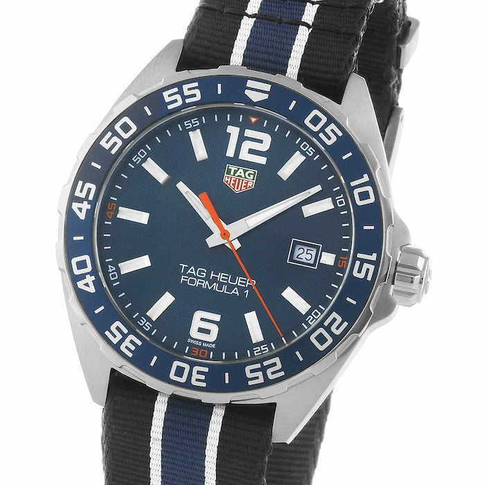 Tag Heuer Formula 1 Quartz Blue Dial Two Tone NATO Strap Watch for Men - WAZ1010.FC8197