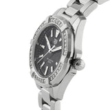 Tag Heuer Aquaracer Quartz Diamonds Black Dial Silver Steel Strap Watch for Women - WAY131P.BA0748